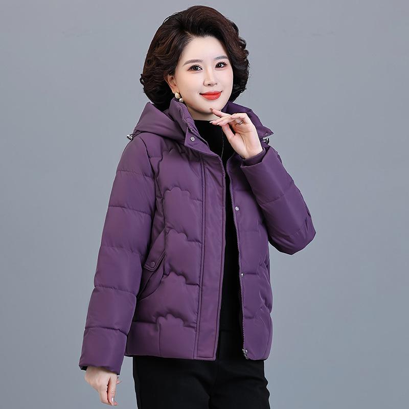 

6XL большой размер зимнее хлопковое пальто для мамы модное зимнее утолщенное теплое хлопковое пальто для пожилых женщин 6XL фиолетовый