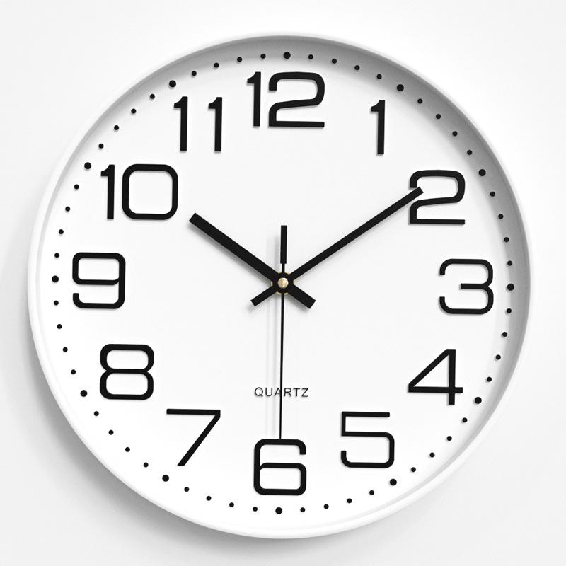 Living Room Wall Clock Modern Simple Home Clock Bedroom Silent Wall Clock Round Quartz Clock 12 Inches 30CM