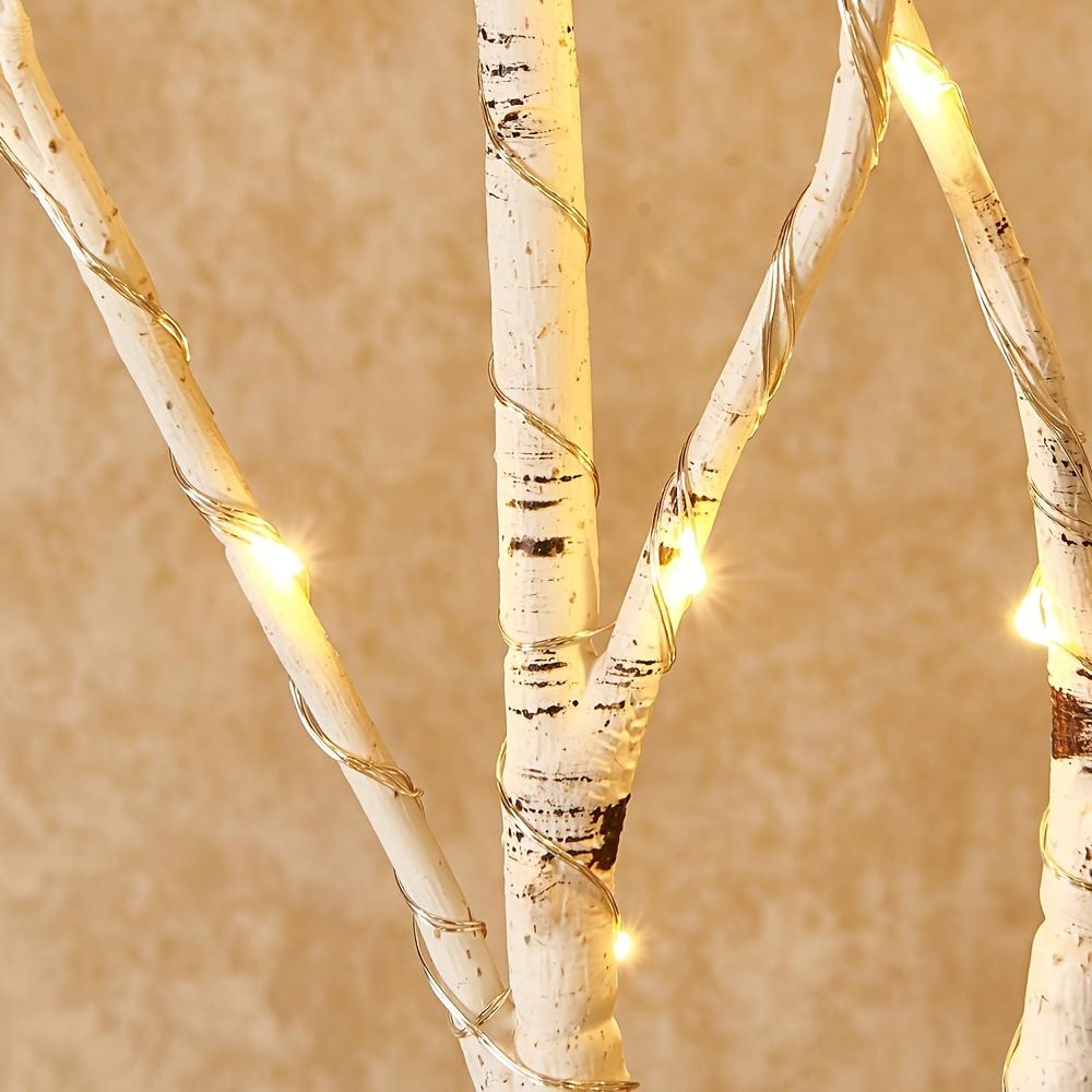 Elegante 50-LED Verlichte Berkentaklamp - Werkt op batterijen, Realistische Kunstboom voor Kerstmis, Bruiloften & Huisdecoratie (Batterijen niet inbegrepen)