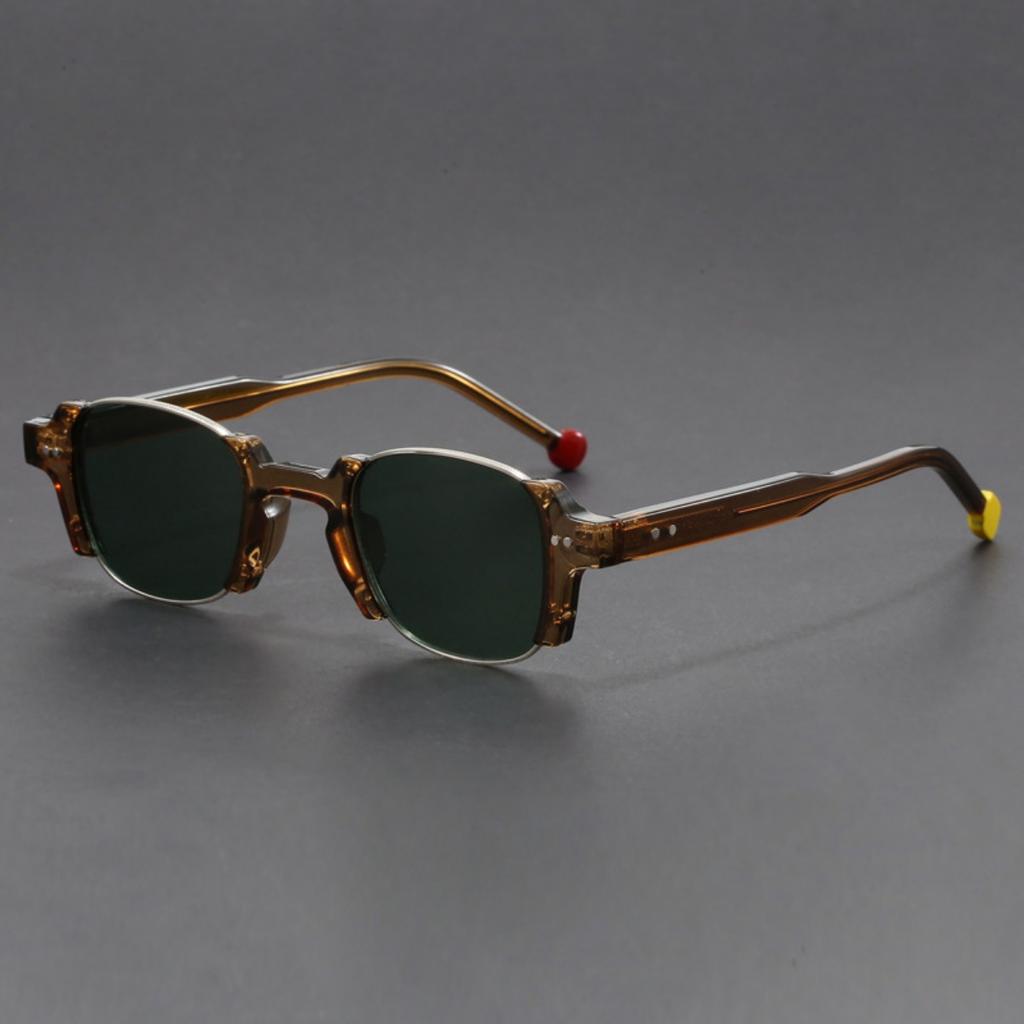 Popular Fashion Square Ladies Punk Sunglasses Retro Rivets Men'S Popular Green Blue Sunglasses Gradient Lens Uv 400