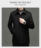 Men's Winter Mid-Length Wool Coat with Detachable Down Liner - Luxury Business Lapel Outerwear