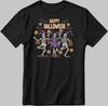 T-shirt Manches Courtes Happy Halloween Blanc-Noir Homme / Femme V068