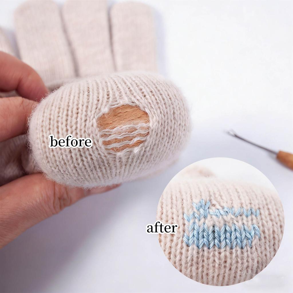 Multifunctional Knitting Repair Set for Fixing Holes in Sweaters Socks and Scarves with Easy Operations