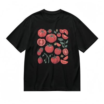 Herren Atmungsaktives Bequemes Klassisches T-Shirt Frischer Gemüsegarten Kunst Grafik-Tee