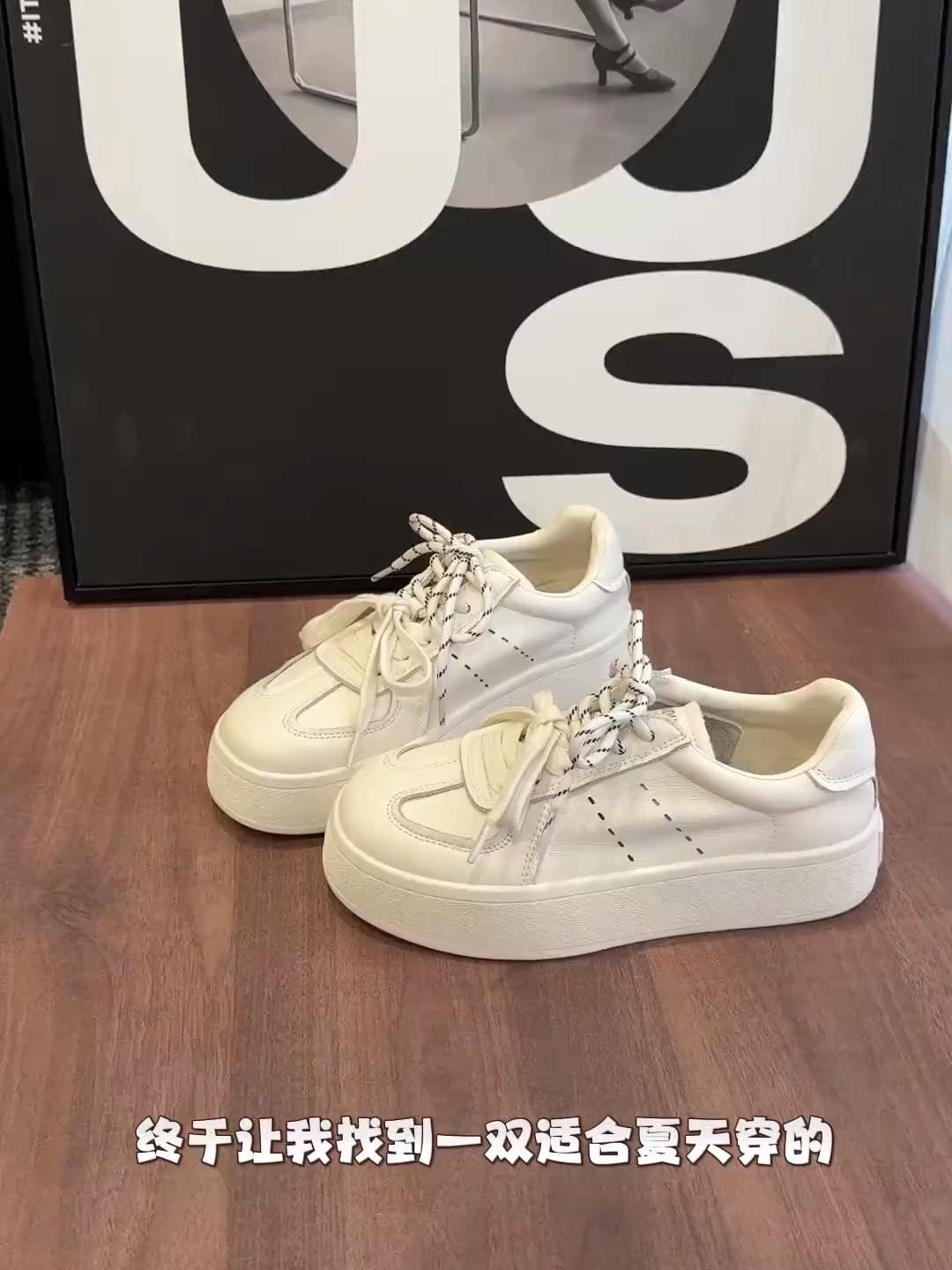 

Версия в наличии~ Повседневная обувь на толстой подошве с внутренней платформой, женская универсальная шнуровка, маленькие белые туфли, немецкие тренировочные туфли, кеды 40 белый