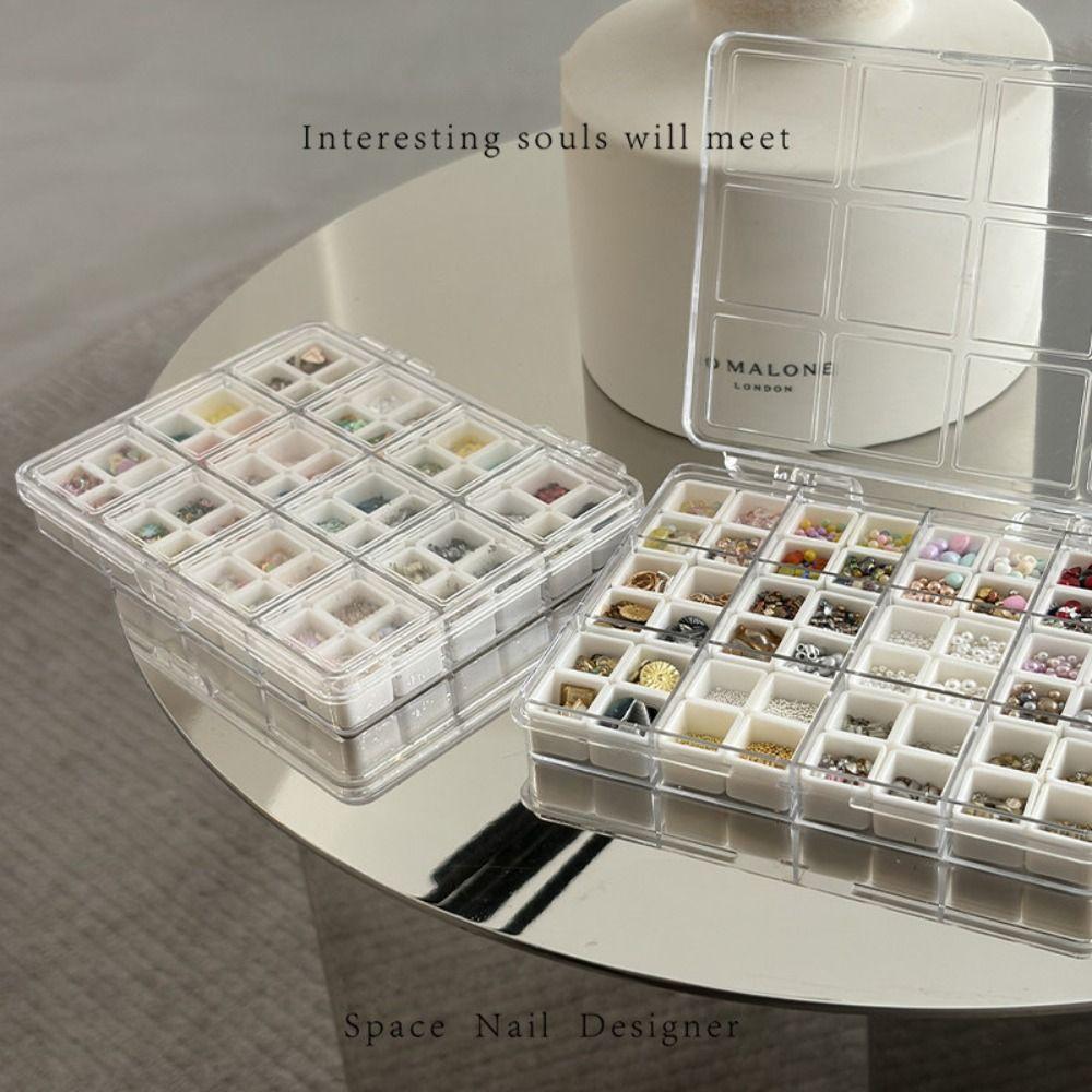 48 Grids Nail Accessories Storage Box Plastic Home Storage Case Hot Jewelry Earring Box Home