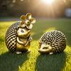 Antique Brave Hedgehog Small Ornaments Solid Brass Antique Animal Sculpture Crafts Desk Tea Table Ornament Home Decoration Gifts