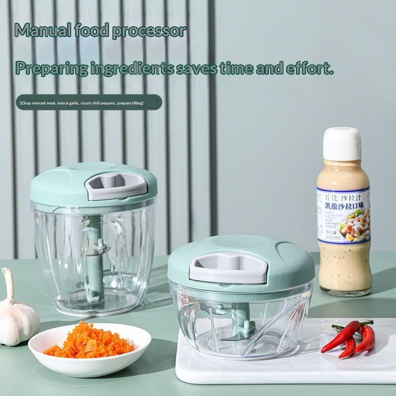 Mini Manual Food Chopper Pull Operated Garlic Mincer Multifunctional Vegetable Cutter for Home Kitchen Use