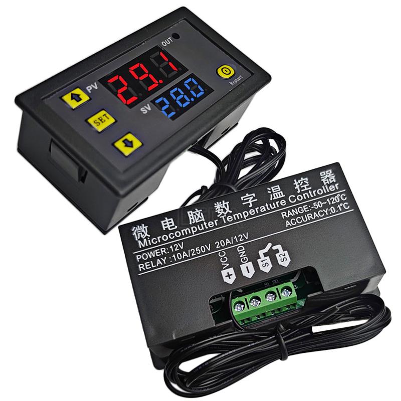 1Pcs W3230 Digital Temperature Controller Switch 12V 24V 220V Thermostat Regulator Heat Cool Control Thermoregulator With Sensor 12V