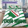 Özel İsimli Legia Warszawa Desenli Nevresim Takımı Yorgan Örtüsü Yastık Kılıfı Ev Dekorasyonu Doğum Günü Hediyesi (1*yorgan kılıfı+2*yastık kılıfı (içsiz))