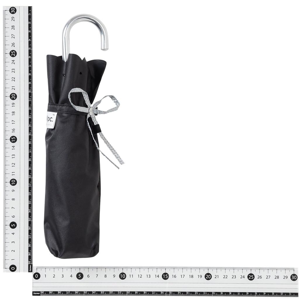 Francfranc Folding Black and Rain with Silver Ribbon Heart Design Umbrella, 50cm, (Sun Umbrella)