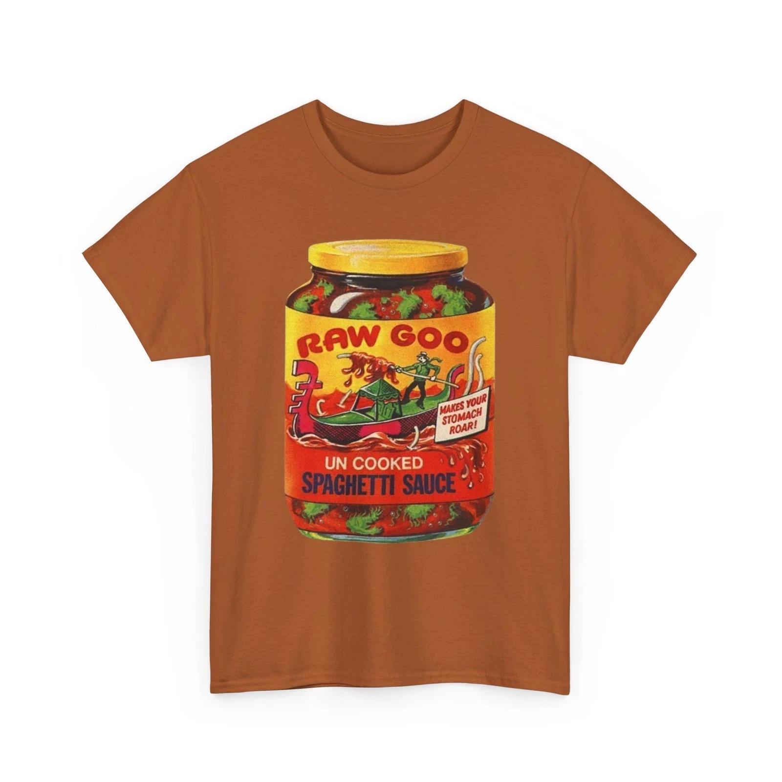 Футболка с принтом Wacky Packages Raw Goo Pasta Sauce Забавная пародия на Ragu Коллекционная S