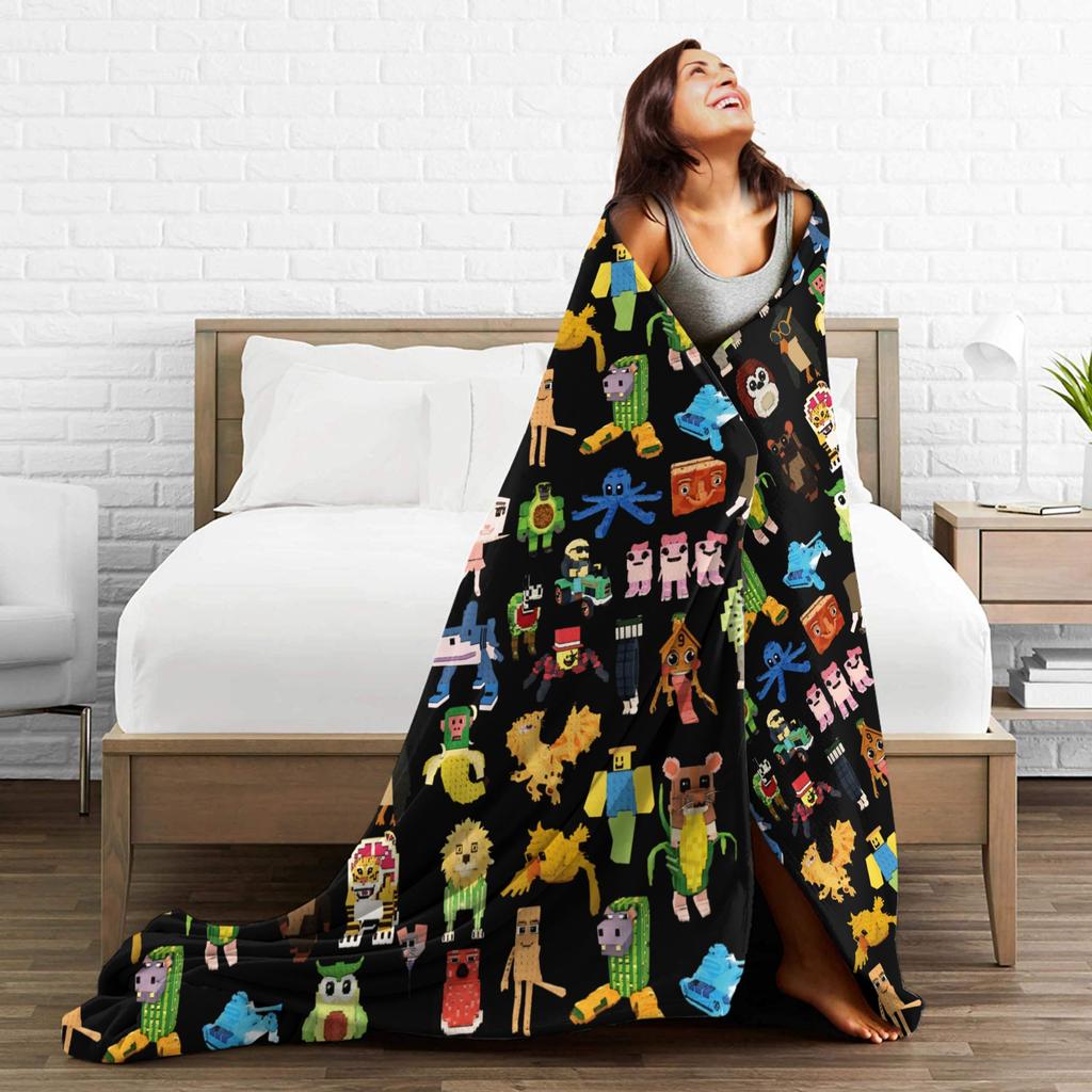 Steal a Brainrot Game Knitted Blankets Fuzzy Throw Blankets Bed Sofa Decoration Ultra-Soft Warm Bedsprea,