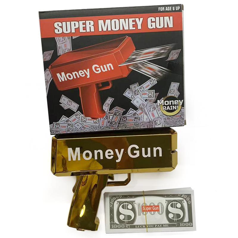 New Peculiar Squirt Money Gun Toy Money Gun Paper Money Squirt Money Gun Party Game Wedding Shooting Money Black Box