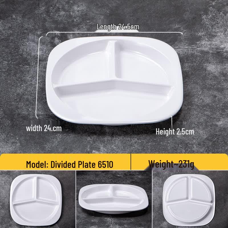 KANGMO 3-Compartment Melamine Divided Plate