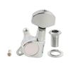 Musiclily Pro R15J Guitar Gear Square for Electric Chrome 6-in-line Left-Handed Tuners, 151 Ratio, Button, Stratocaster/Telecaster Guitars,