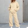 Women's Unisex Loose Fit Color Athletic Hoodie and Wide Leg Sweatpants Set