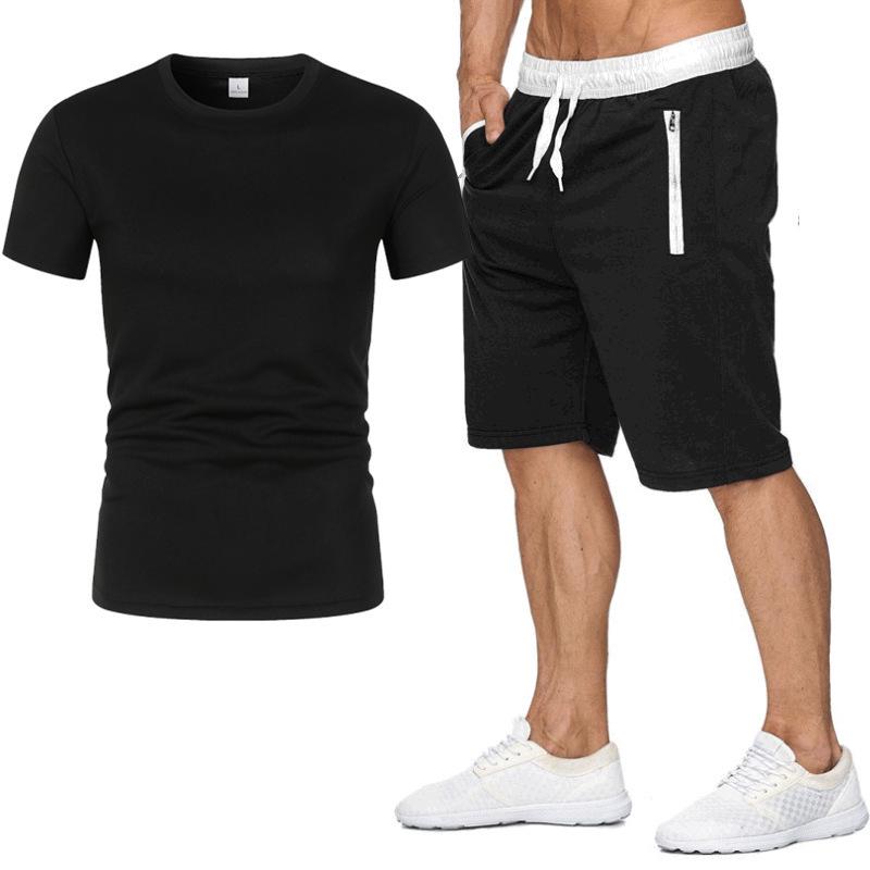 Men's Summer Short Sleeve T-shirt and Shorts Set for Casual Sportswear