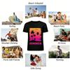 Summer Surf Coconut Tree Sunset Print Casual Short Sleeve T-Shirt Pure cotton T-shirt