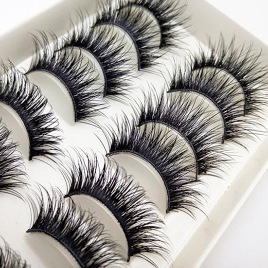 

10Pairs False Eyelashes Thick Reusable Synthetic Fiber Naturals Cruelty-Free False Lashes for Daily Life