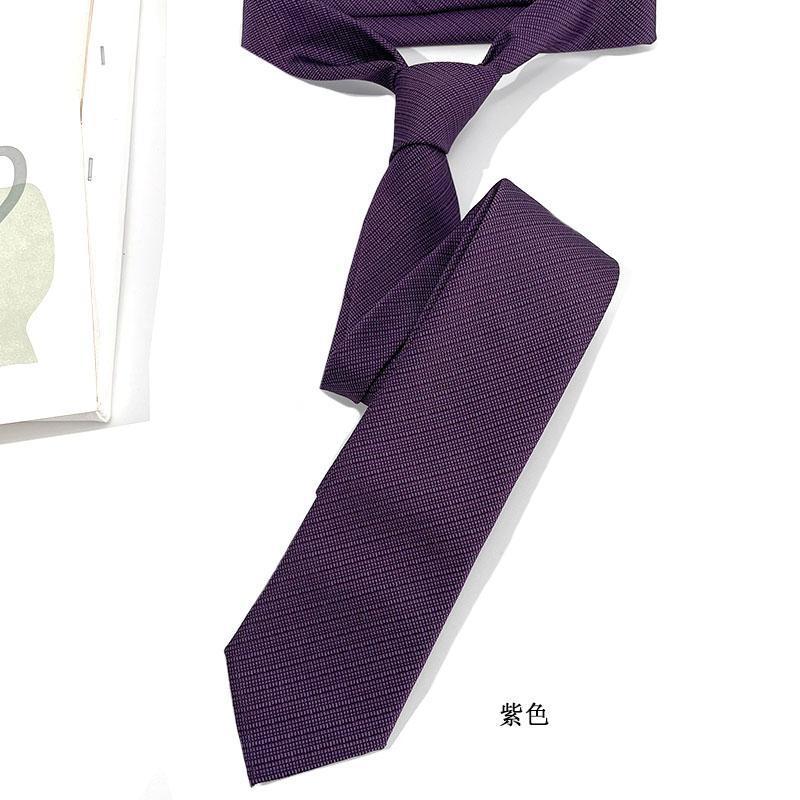 Polyester narrow version solid color neck tie fashion versatile casual men's shirt tie