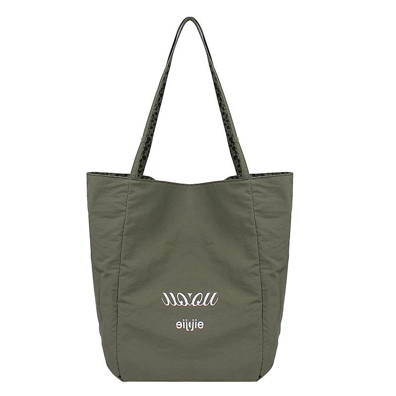 Simple and versatile shoulder canvas bag for college students in class Women's 2025 summer new large-capacity double-sided tote bag