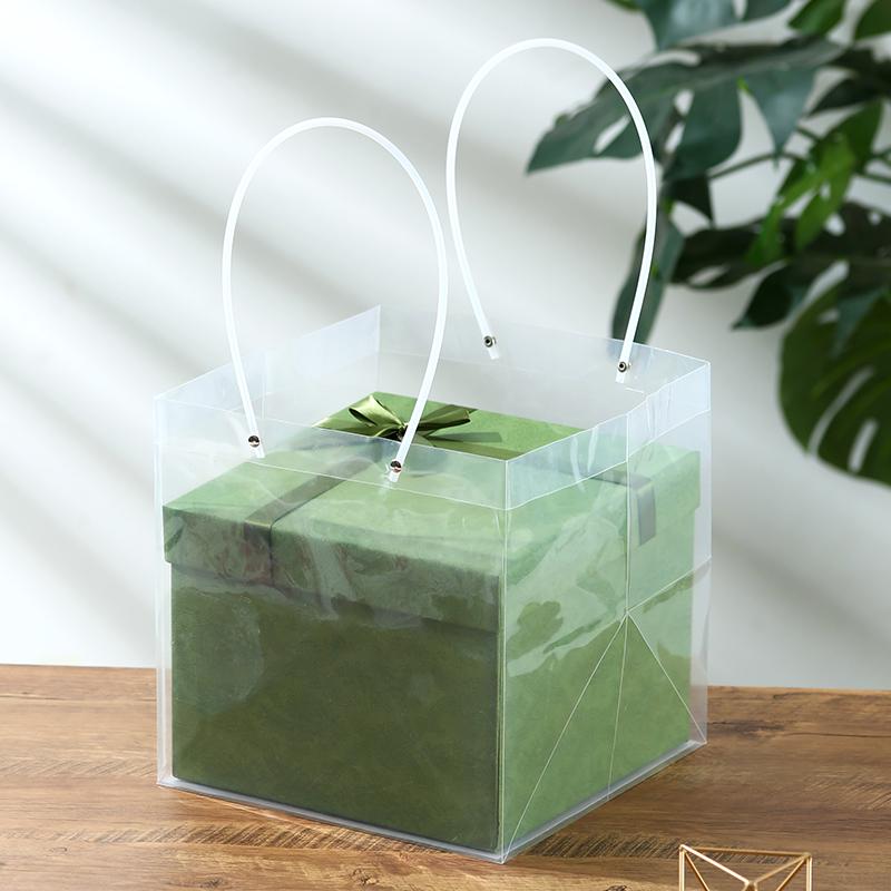 Large Square Solid Color Birthday Gift & Souvenir Box with Handle