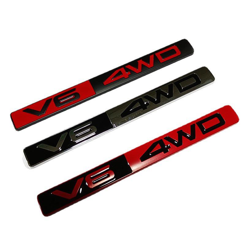Toyota V6 4WD 3D Sport Racing Off-Road Metal Emblem Car Sticker
