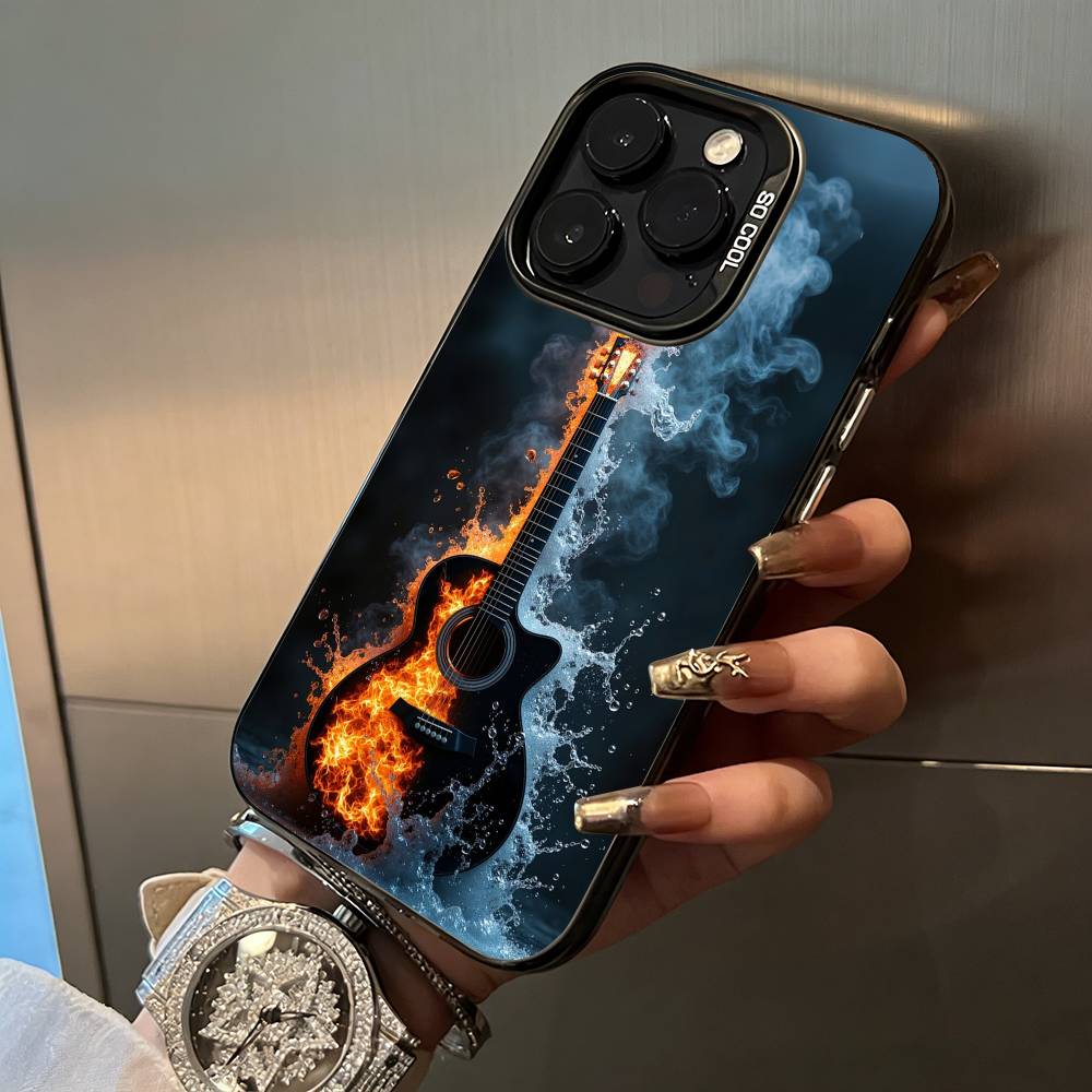 

E-electric guita Phone Case For iPhone 17,16,15,14,13,12,11 Plus Pro Max Colored Silver Phone Case iPhone14ProMax