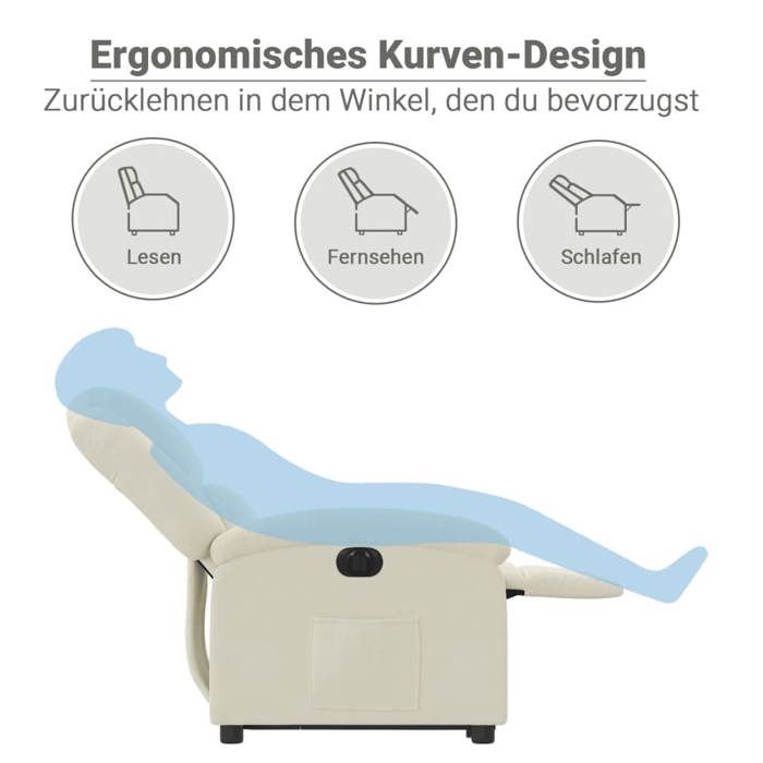 VidaXL Electric Recliner, Relaxation Chair with Adjustable Backrest and Footrest, Living Room Seat, Modern, 3204331