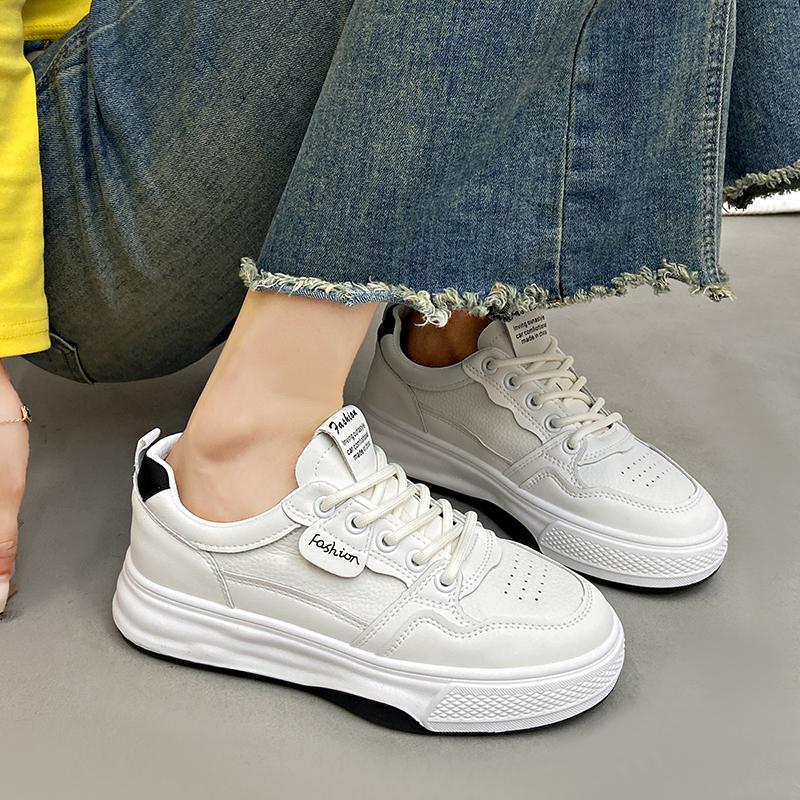 CRLAYDK Classic Women's White Low Top Walking Sneakers Skateboard Fashion Casual Ladies Shoes Comfortable Trainer Tennis