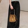 Bolsa de Balde Pequena Yunshu Nicho Primavera e Verão, Casual Versátil, Ombro Único Transversal, Bolsa de Balde com Cordão, Bolsa Pequena para o Dia a Dia