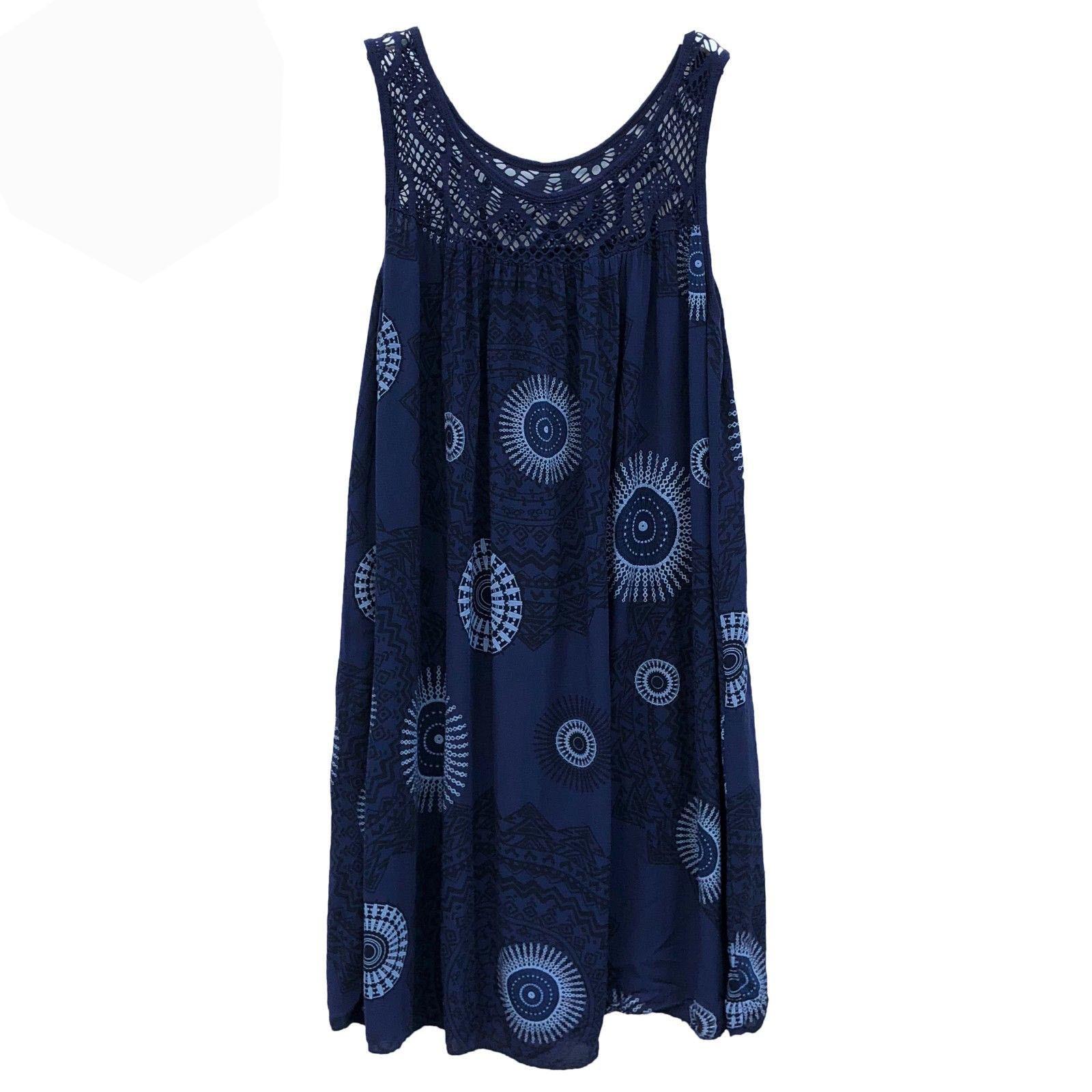 

Lace Print Sleeveless Swing Dress - European & American Style S