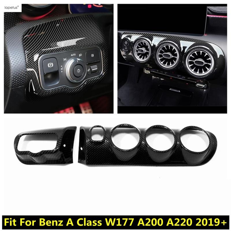 Koolstofvezel Interieur Middenconsole Lucht AC Airconditioning Ventiel Cover Trim Accessoires Voor Benz A Klasse W177 A200 A220 - 2024