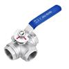 304 Stainless Steel T-type/L-type Manual Internal Thread Ball Valve, Tee Design, 4 Points/6 Points (DN15)