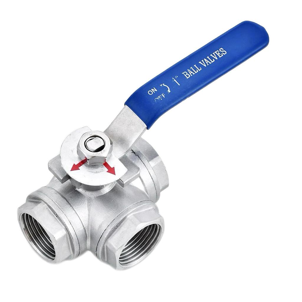 304 Stainless Steel T-type/L-type Manual Internal Thread Ball Valve, Tee Design, 4 Points/6 Points (DN15)