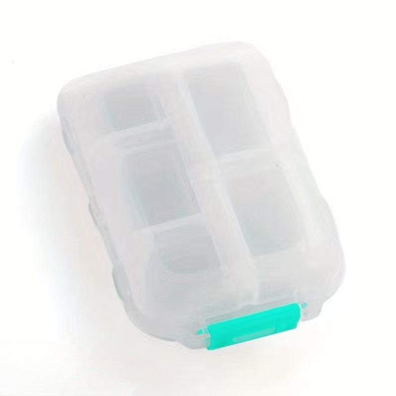 

Travel Pill Dispenser: Compact, Double-layer Box with 10 Sealed Compartments for Portable Medication Storage 9.6 x 6.4 x 3.1 cm