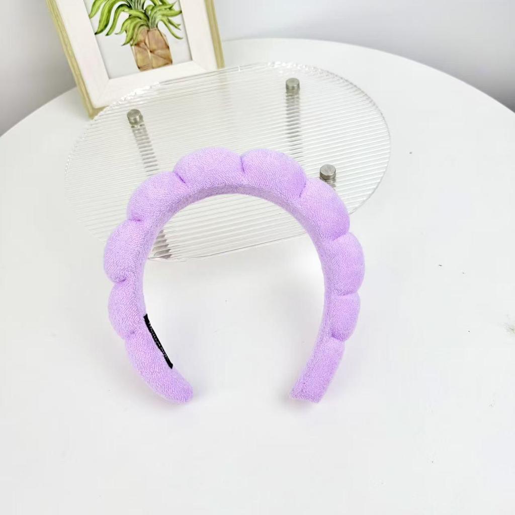 Women's Cute Blue Cloud Headband - Wide, High Skull Top for Face Washing