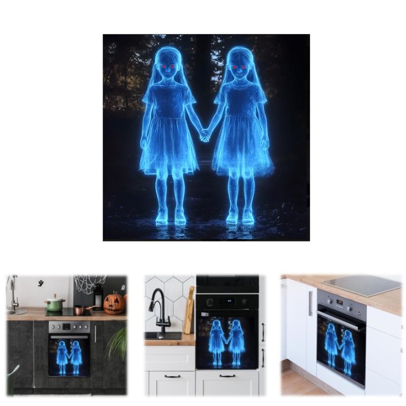 

Halloween Holding Hands Girl Sticker Scary Ghost Girl Kitchen Cabinet Sticker Windows Doors Wall Decor Stickers Home Decor 1pc
