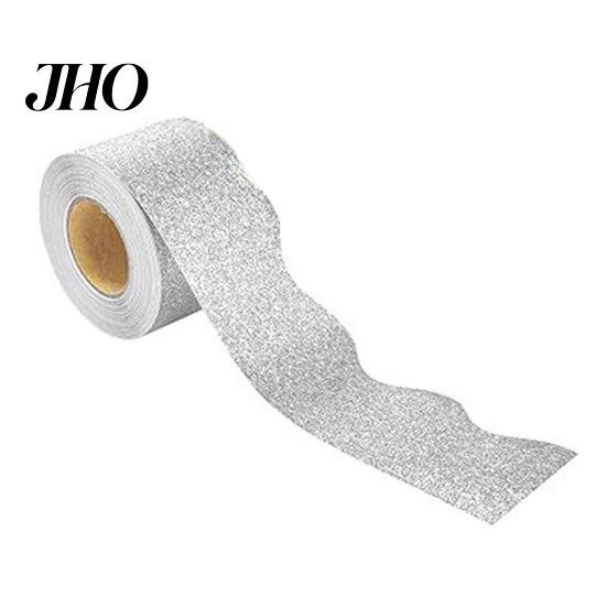 Multi-function Bulletin Board Borders Scalloped Border Vibrant Color Simple Installation Colorful Sticker Shiny DIY Decorative Roll Glitter Trim