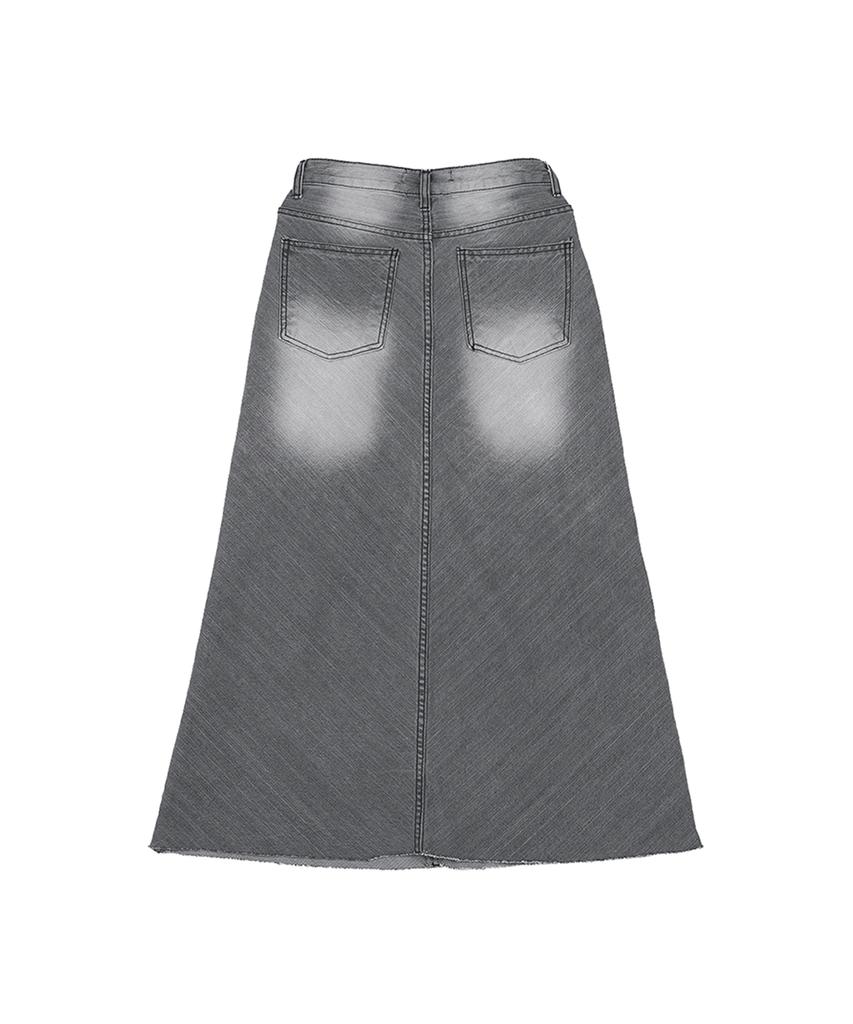 High School Disco Vintage Washed Denim Long Skirt