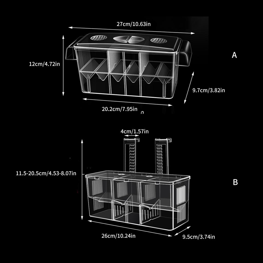 Hanging Breeding Tanks for Aquarium Small Fish Isolation Box Hatchery Box for Fish Clear Fish Spawning Box