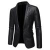 Spring and Autumn New Men's Leather Suit Korean Style Green Hairstylist Handsome Leather Suit Fashion Slim Casual Jacket