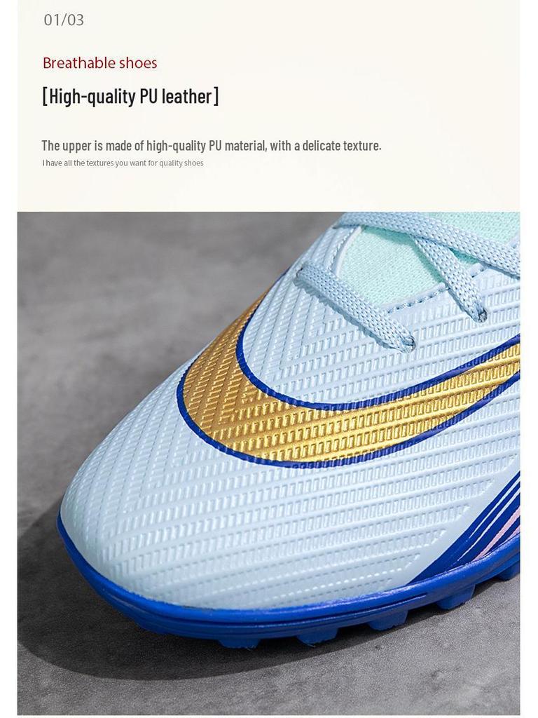 Unisex Fly-Knit Sock Football Shoes for Kids and Adults - High-Top TF Training Sneakers