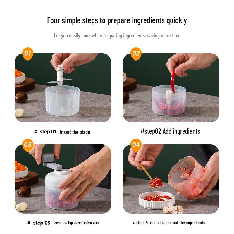 Hachoir à ail multifonctionnel et robot culinaire à manivelle