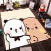 Cute Cartoon Panda and Bear Illustration On Soft Beige Background Carpet Design Suitable for Use As an Anti-slip1 For1room and Bedroom Sofas