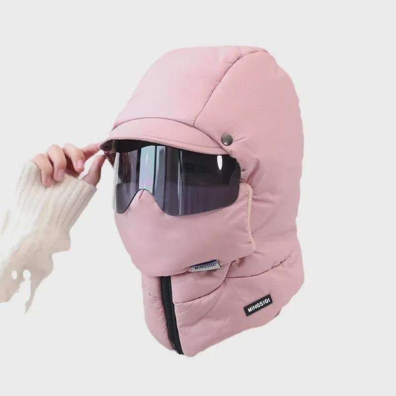 Damen Winter-Radmütze mit Samtfutter: Winddichte und warme Lei Feng Kopfbedeckung.