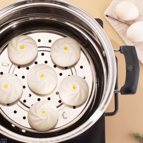 Stainless Steel Round Steamer Rack with Detachable V-Shaped Stand for Steamer Cooking Stackable Vegetables Dumplings Fish Seafood Versatile