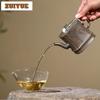 300ml Handmade Yixing Purple Clay Teapots Handmade Square Bamboo Joint Pot Raw Ore Crust Green Mud Kettle Chinese Zisha Tea Set