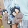 Pinguin Plüsch Rucksack Flauschiges Lockiges Haar Tier Stoffpuppe Niedliche Dinge Hübscher Rock Deko Umhängetasche Damentasche Geburtstagsgeschenk